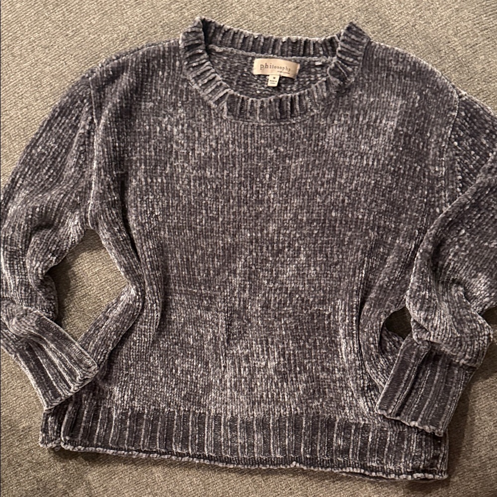 Philosophy Gray Crew Neck Sweater